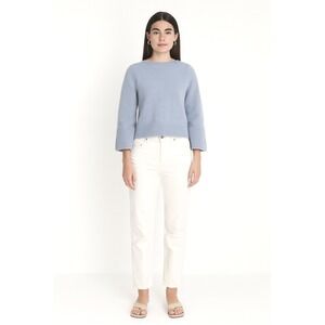 Loft Blue Knit Sweater Womens Long Sleeve Ribbed Cuff Pullover Top